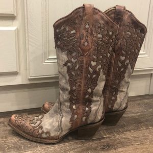 Corral Women's Overlay Snip Toe Western Boots